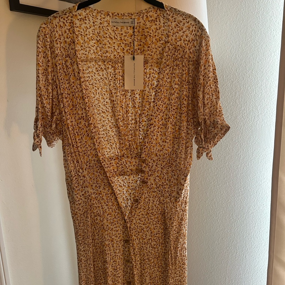 Faithfull the Brand Billie Midi Dress in Dahlia Floral Print size US4/AU8 - Picture 7 of 8